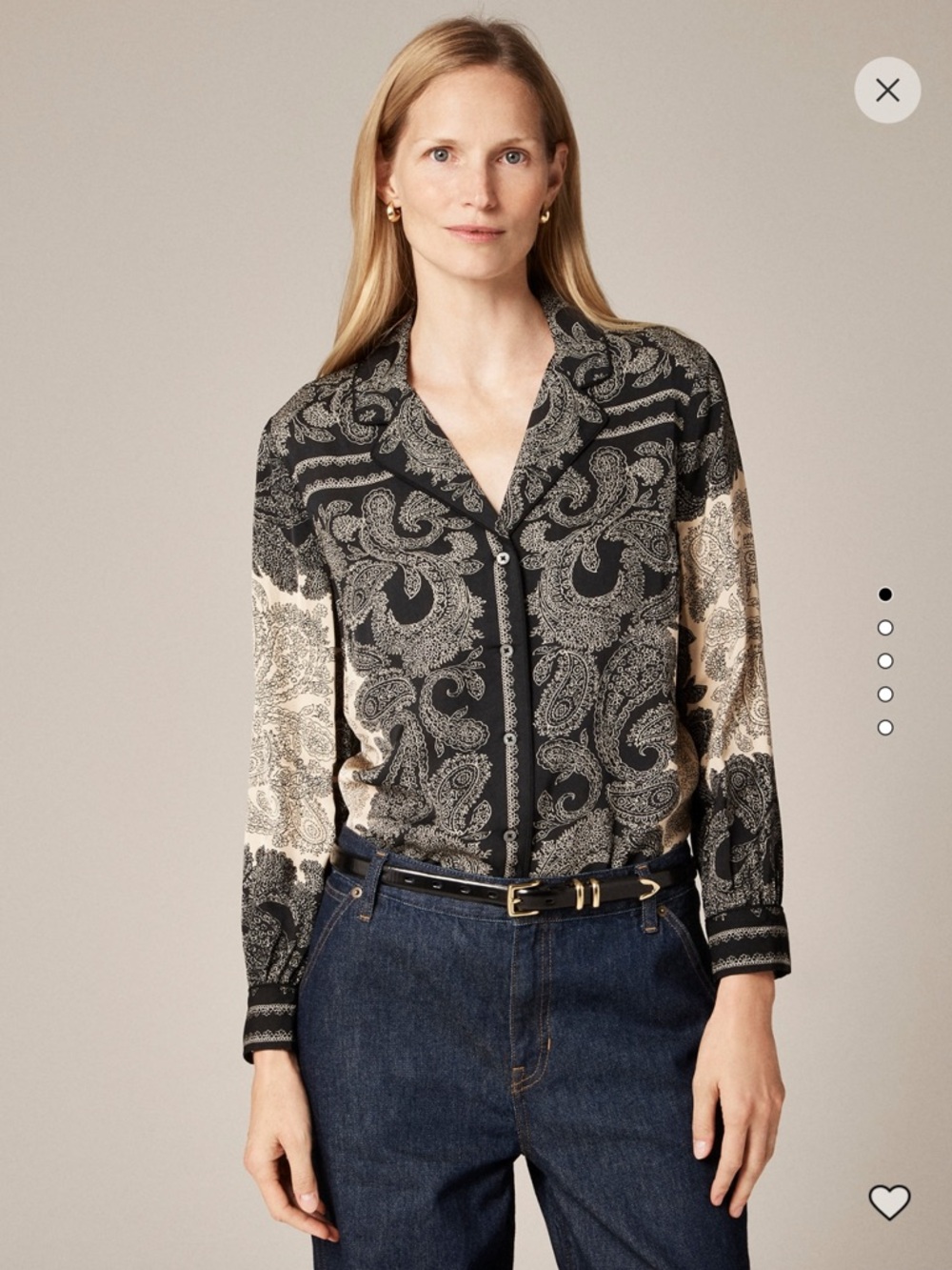 J. Crew Drapey camp collar shirt in paisley scarf print